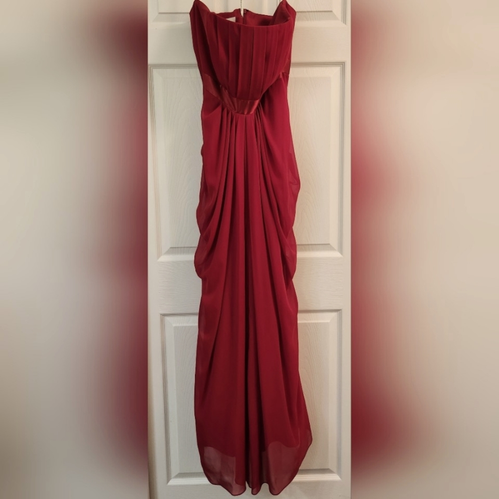 Burgundy Red David's Bridal Bridesmaid Gown sz 14